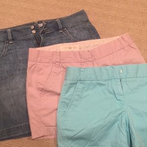 Jean skirt and 2 shorts